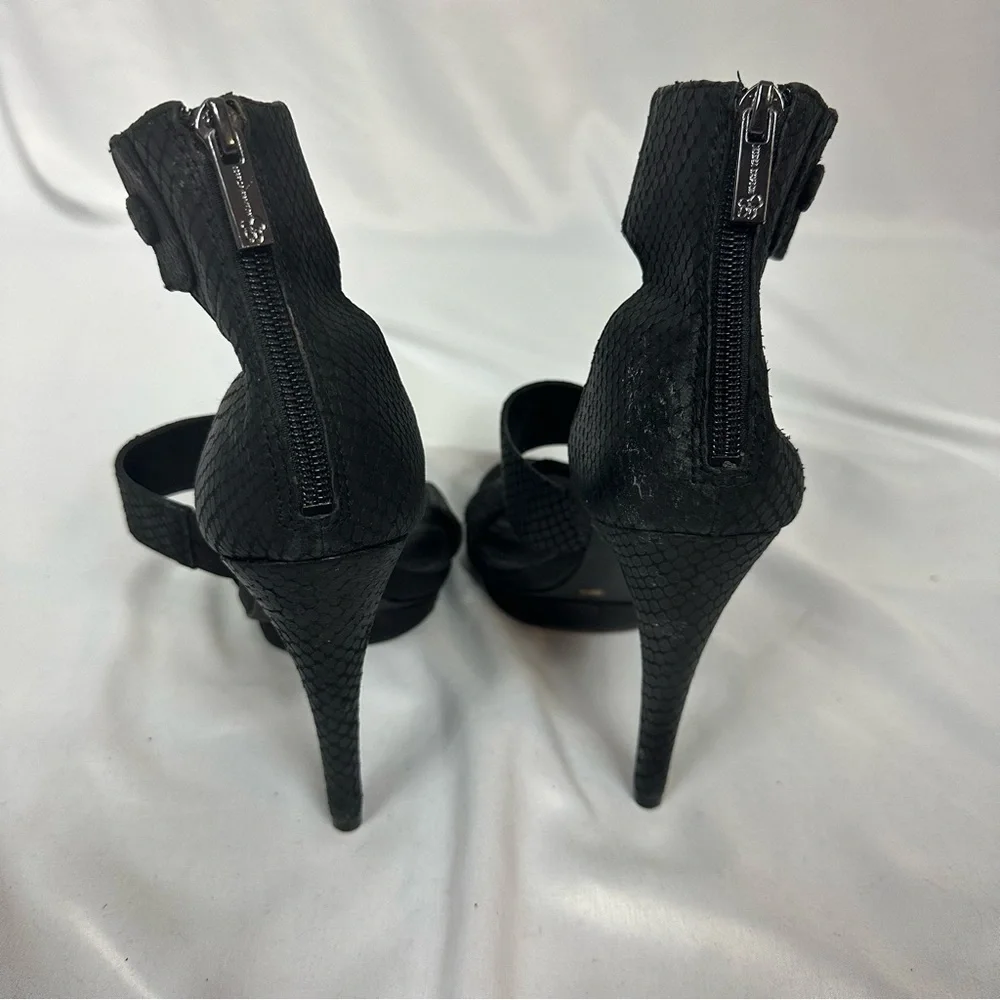 JESSICA Simpson Faux Snake Print Black Heels in Size 38/8M - Picture 4 of 6
